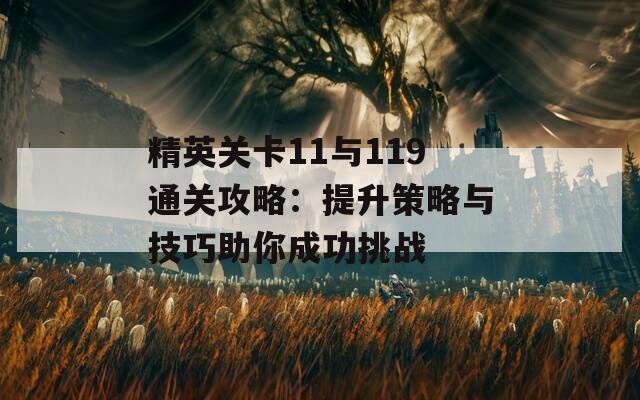 精英关卡11与119通关攻略：提升策略与技巧助你成功挑战
