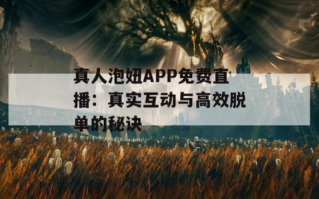 真人泡妞APP免费直播：真实互动与高效脱单的秘诀
