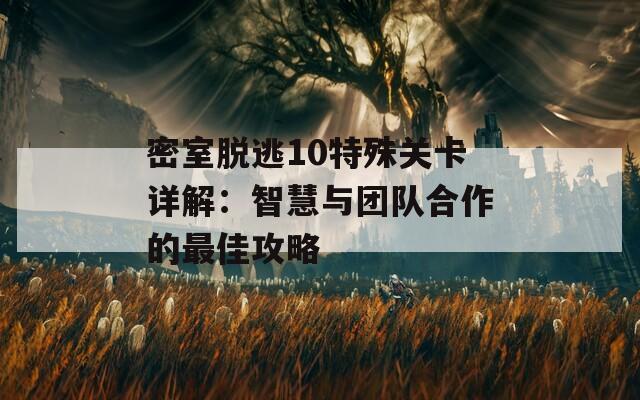 密室脱逃10特殊关卡详解：智慧与团队合作的最佳攻略