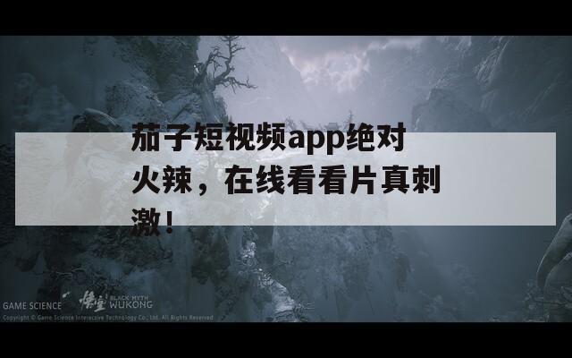 茄子短视频app绝对火辣，在线看看片真刺激！