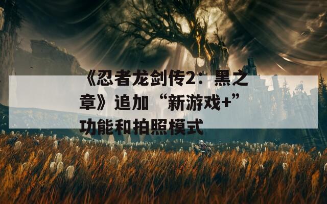 《忍者龙剑传2：黑之章》追加“新游戏+”功能和拍照模式
